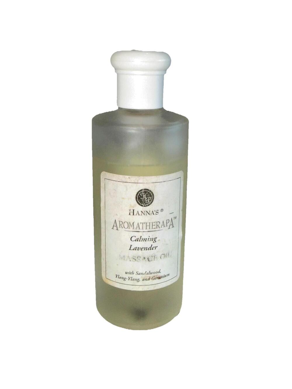 Hanna's Aromatherapa Calming Lavender Massage Oil Sandalwood Geranium US vintage